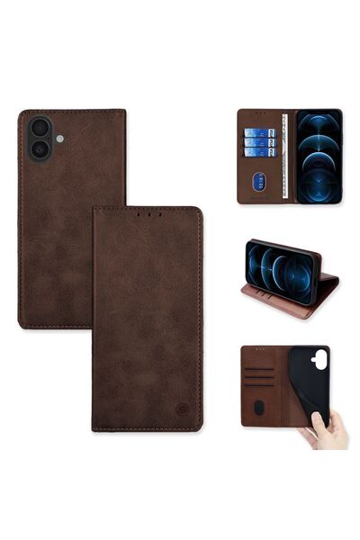 OEM Θήκη Πορτοφόλι Vintage Magnet Wallet Sonique Apple iPhone 16 Plus Καφέ