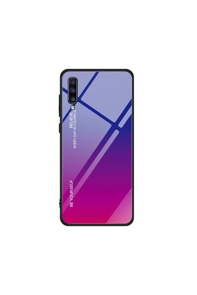OEM Glass Case Samsung Galaxy A70/A70s Μπλε / Ματζέντα
