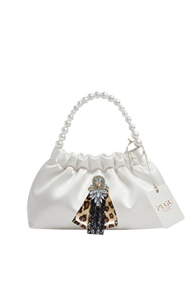 pegu baby collection White Satin Crystal Glass Stone Design, Handmade Pearl H...