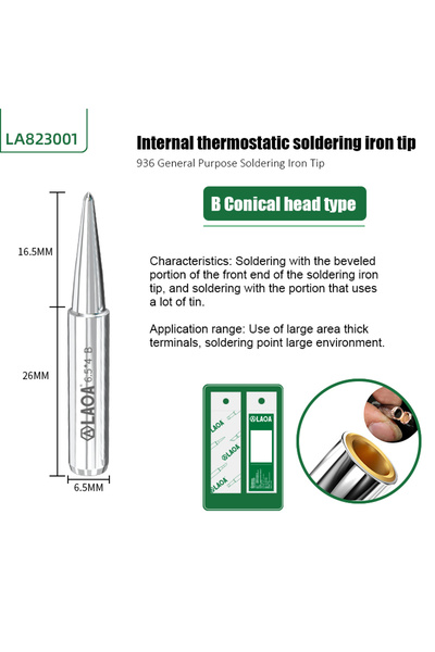 Choice LA823001 LAOA Lead-Free Soldering Iron Head Welding Station Constant T...