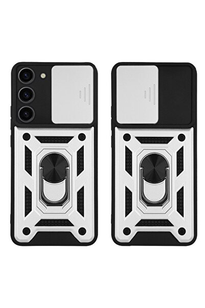 OEM Θήκη Ring Armor CamPro Sonique για Samsung Galaxy S23 Plus Ασημί