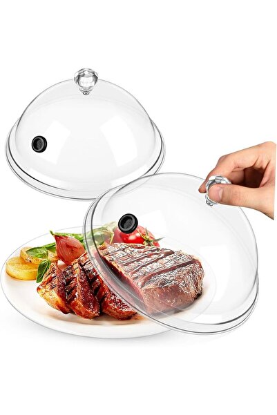 PRETYZOOM Pretty Zoom 2Pcs Acrylic Food Dessert Smoke Covers with Handle, Foo...