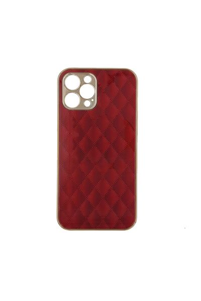 OEM GKK Electroplate Glass Case Apple iPhone 12 Pro Cube Κόκκινο