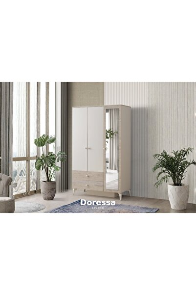 Doressa Living Preta 3 Kapılı Gardırop