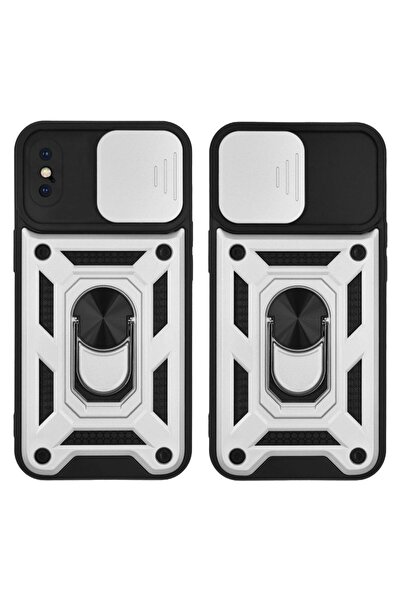OEM Θήκη Ring Armor CamPro Sonique για Apple iPhone X / iPhone XS Ασημί