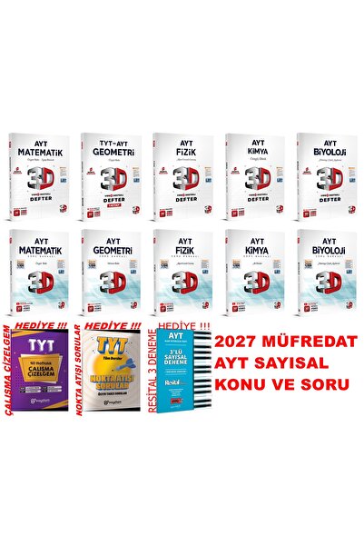 3D Yayınları AYT 2027 MÜFREDAT SAYISAL KONU ANLATIM VE SORU BANKASI FULL SET ...