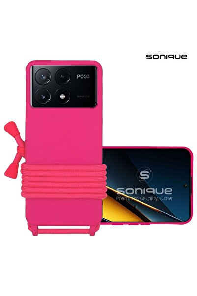 OEM Θήκη Σιλικόνης με Κορδόνι CarryHang Sonique Xiaomi Poco X6 Pro 5G Φούξια