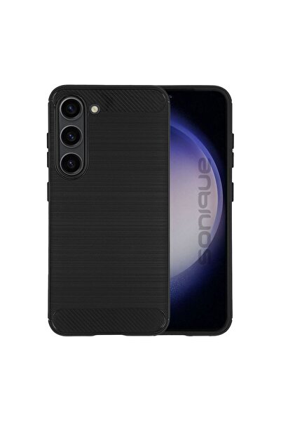 OEM Θήκη Σιλικόνης Sonique Carbon Brushed Samsung Galaxy S23 Plus Μαύρο