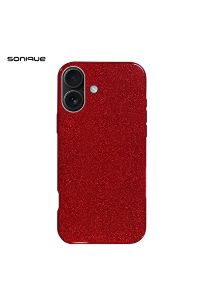 OEM Θήκη Σιλικόνης Sonique Shiny Apple iPhone 16 Plus Κόκκινο