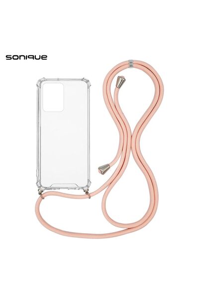 OEM Θήκη Σιλικόνης με Κορδόνι Sonique Armor Clear Xiaomi Redmi Note 12 4G Ροζ