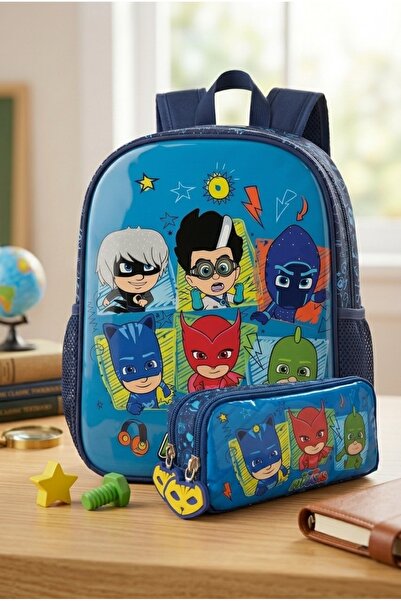 PJMASKS حقيبة رياض الأطفال وحافظة أقلام للأطفال من 3-6 سنوات، حقيبة رياض الأط...