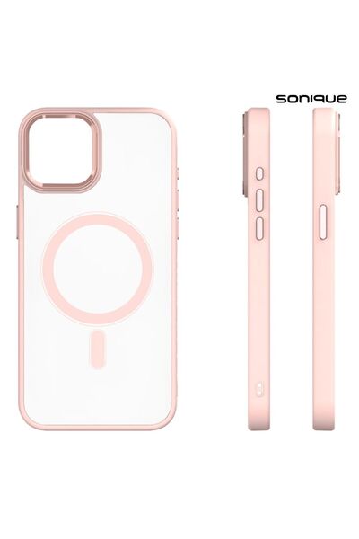 OEM Θήκη Magnetic MagMetal Sonique Apple iPhone 15 Plus Ροζ
