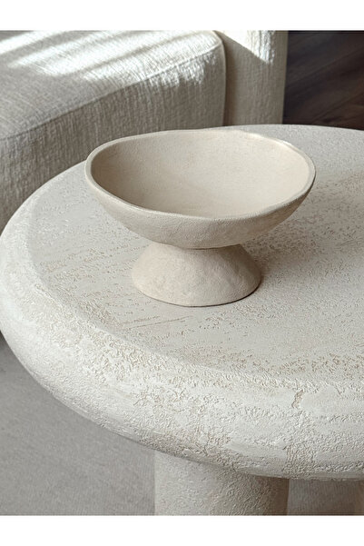 AYSA HOME DECOR Διακοσμητικό πιάτο/μπολ Nube με κεραμική υφή σε μπεζ απόχρωση...