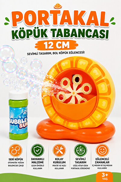 NeoThings Pilli Otomatik Köpük Makinesi 12 CM Portakal Model Seri Baloncuk Üf...