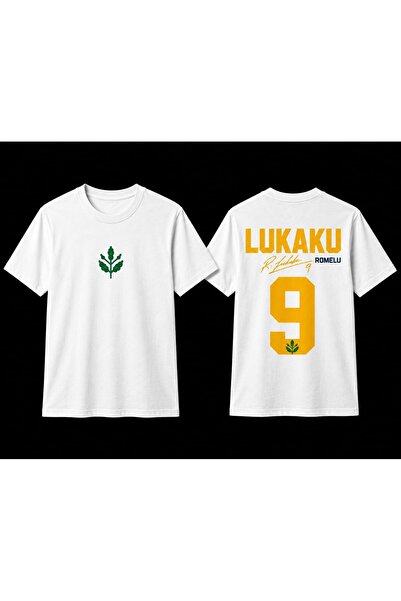 Generic Brand Unisex White Yellow Green Detailed Design Printed Cotton T-Shir...