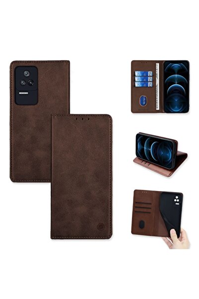 OEM Θήκη Πορτοφόλι Vintage Magnet Wallet Sonique Xiaomi Poco F4 5G Καφέ