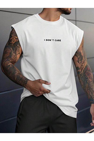 classy moda Men's Streetwear Street Fashion Oversized Printed Zero Sleeve Tan...