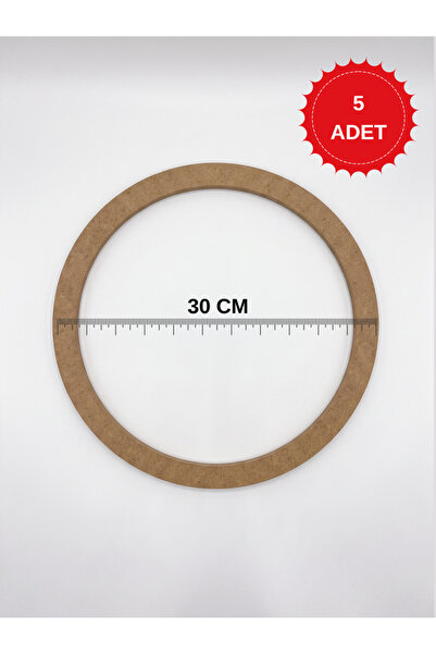 Rapithwin 5'li 30 Cm Çapında Ham Mdf Kasnak Seti - Yuvarlak Ahşap Kasnak Seti...