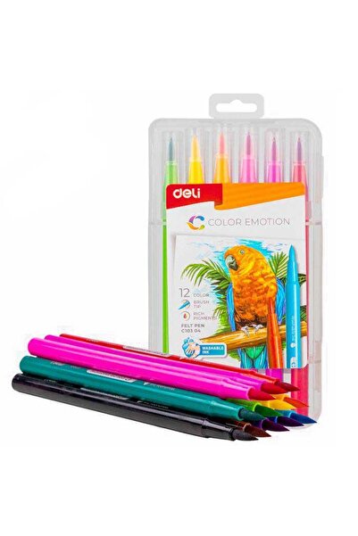 Deli 12 Μαρκαδοροι Μύτη Πινέλο 1-8mm Color Emotion (EC10304)