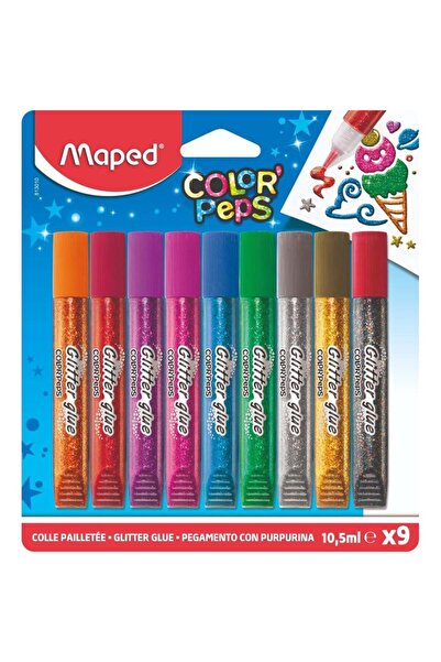 Maped Κόλλα Με Glitter 10,5 ml X 9 Χρώματα (813010)