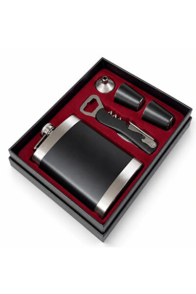 Lovesta Home Steel Flask Set with Corkscrew and Shot Glass Alk5498