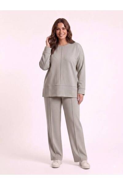 Vinola Plus Size Lycra Modal Fabric Pocketed Slit Comfortable Cut Set