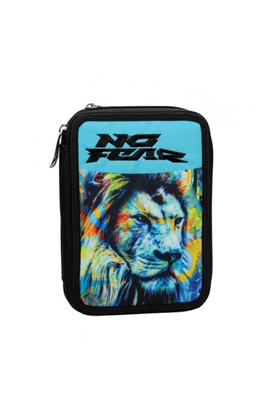 BACK ME UP BMU Fluo Lion Κασετίνα διπλή γεμάτη No Fear (348-45100)