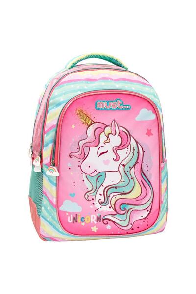MUST Σχολική Τσάντα Πλάτης Δημοτικού Unicorn 3 Θήκες (584985)