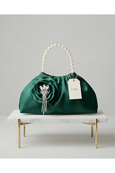 pegu baby collection Royale Series Emerald Green Pearl Handle, Ruffled Rose P...