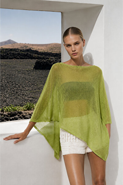VEGA MODA Poncho de damă, din țesătură moale și elastică, cu umeri decupați, ...