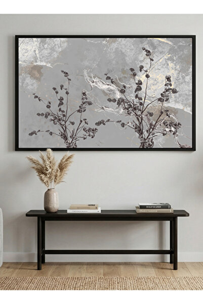 LOWHA Canvas Wall Art Stretched Over Wooden Frame with Black Floating Frame &...