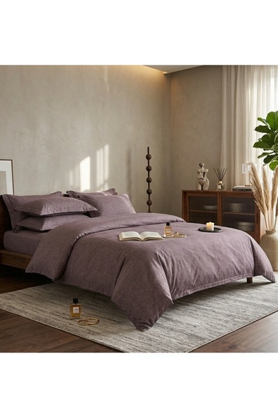 COLORFUL HOME Double Duvet Cover Set with Stretchy, linen and Cotton effect, ...