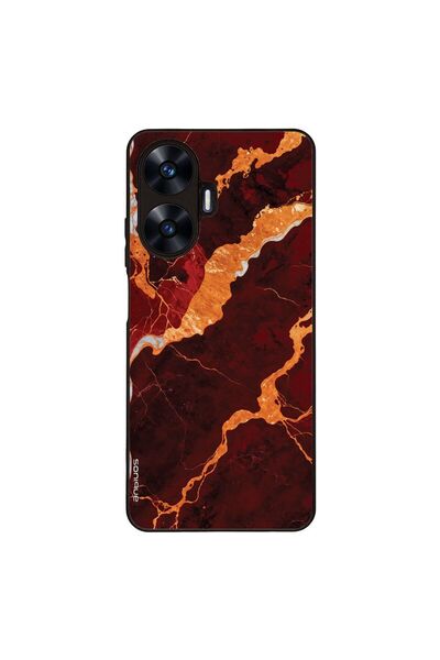 OEM Θήκη Sonique Marble Series για Realme C55 Κόκκινο