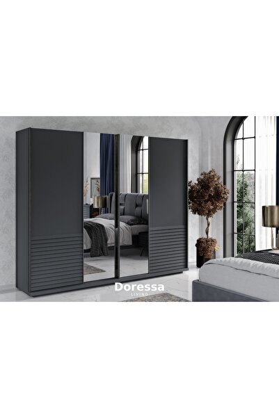 Doressa Living Cotta Grey Sürgülü Gardırop