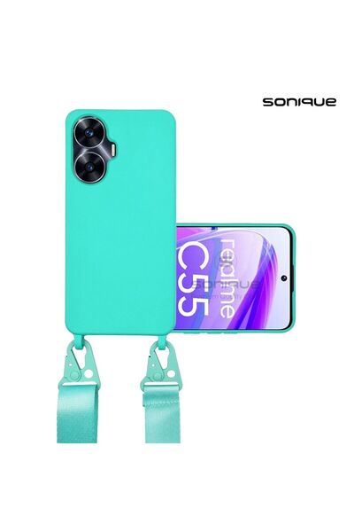 OEM Θήκη Σιλικόνης με Strap CarryHang Sonique Realme C55 Γαλάζιο