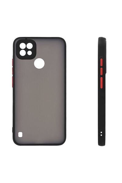 OEM Θήκη Σιλικόνης Color Button Bumper Sonique Realme C21 Μαύρο