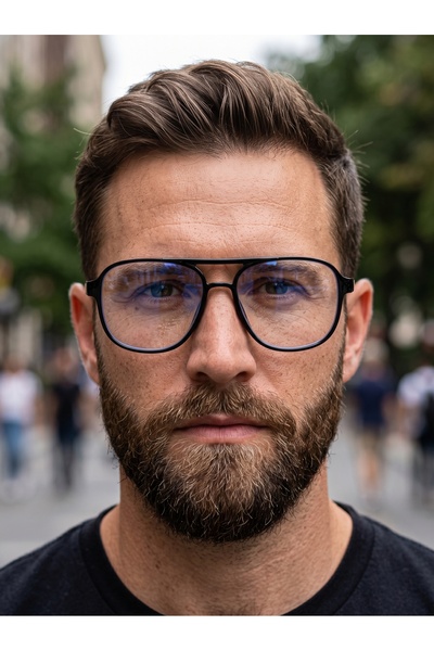 QnQ Professor Women's Men's Blue Light Protected Glasses Black Sunglasses