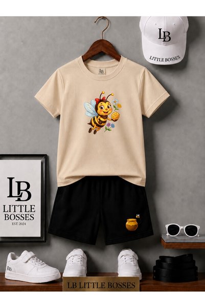 LB little bosses تي شيرت صيفي قصير للجنسين (بيت سوت) (بيت سوت)