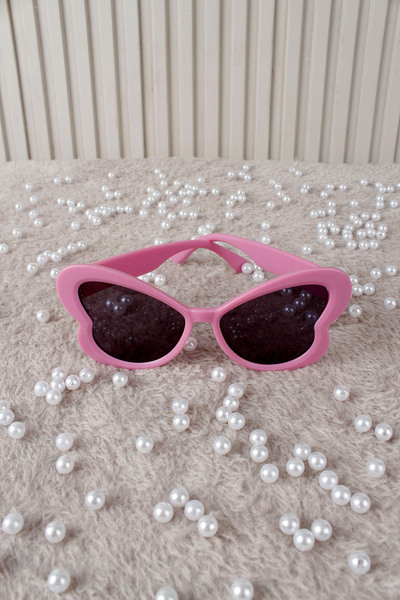 Mortex Dark Pink 5 Pieces Butterfly Patterned Bride and Groom Party Glasses, ...