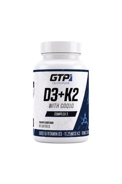 Gentopure VITAMIN D3 + K2 MK-7 + COENZYME Q10 - 1000IU / 30 SERVİS (60 SOFTJEL)