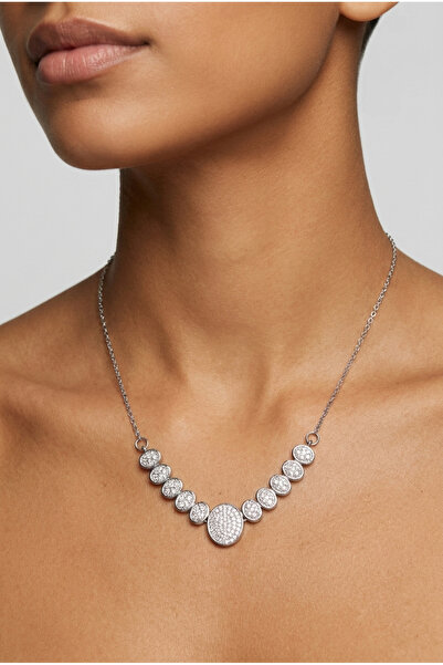 elinasaccessories Steel Necklace with Zircon Stone Waterway Women's Necklace ...