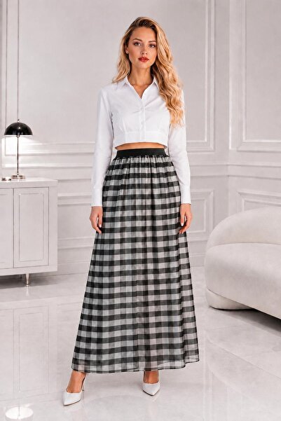 Bluewhs Women's Lined Tulle Long Skirt with Elastic Waist, Colorful Gradient,...