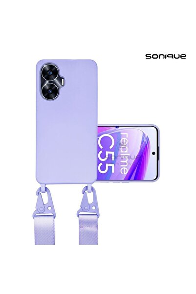 OEM Θήκη Σιλικόνης με Strap CarryHang Sonique Realme C55 Λιλά