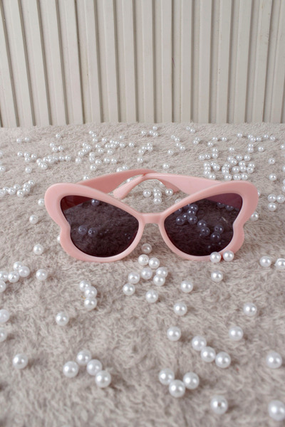 Mortex Light Pink 1 Piece Butterfly Patterned Bride and Groom Party Glasses, ...