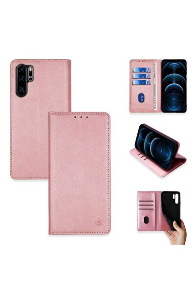 OEM Θήκη Πορτοφόλι Vintage Magnet Wallet Sonique Huawei P30 Pro Ροζ Χρυσό