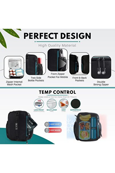 CLEVEREE Expandable Cooler Bag - Black