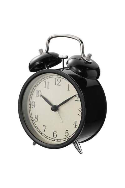 IKEA Dekad Silent Quartz Analogue Alarm Clock, Black, 10 cm