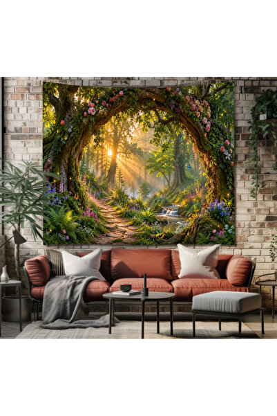 stellahomes Magical Forest and Waterfall Scenic Wall Covering 50X70-70X100-100X140-140X200Cm Digital Printing