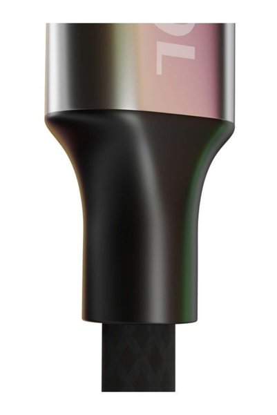 Tiknal كابل صوت Teknel TK-H098 Hi-Fi من نوع USB-C إلى 3.5 مم AUX، مجدول من النايلون، مصنوع من سبائك الألومنيوم، بطول 1 متر - لون رمادي معدني