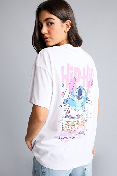 DeFacto Μπλουζάκι Disney Lilo & Stitch με στάμπα, κοντομάνικο, με λαιμόκοψη π...